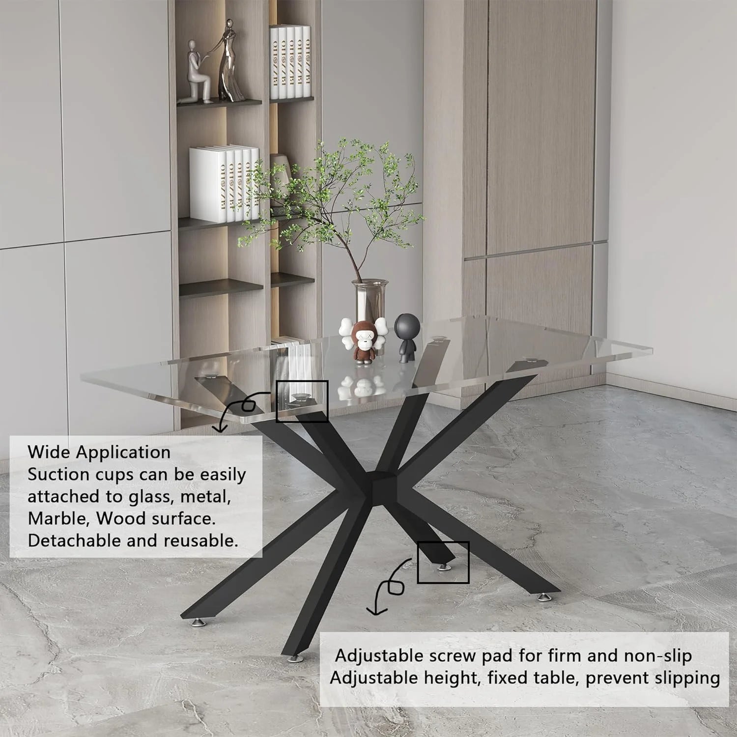 Metal Table Legs 28" with Suction Cups for Dining, Coffee, Desk V275977