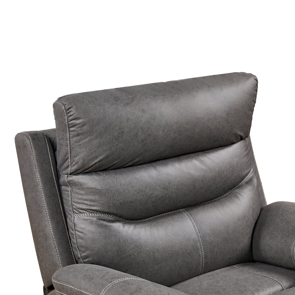 Power Recliner Chair with Swivel and Rocking Function, Gray U426