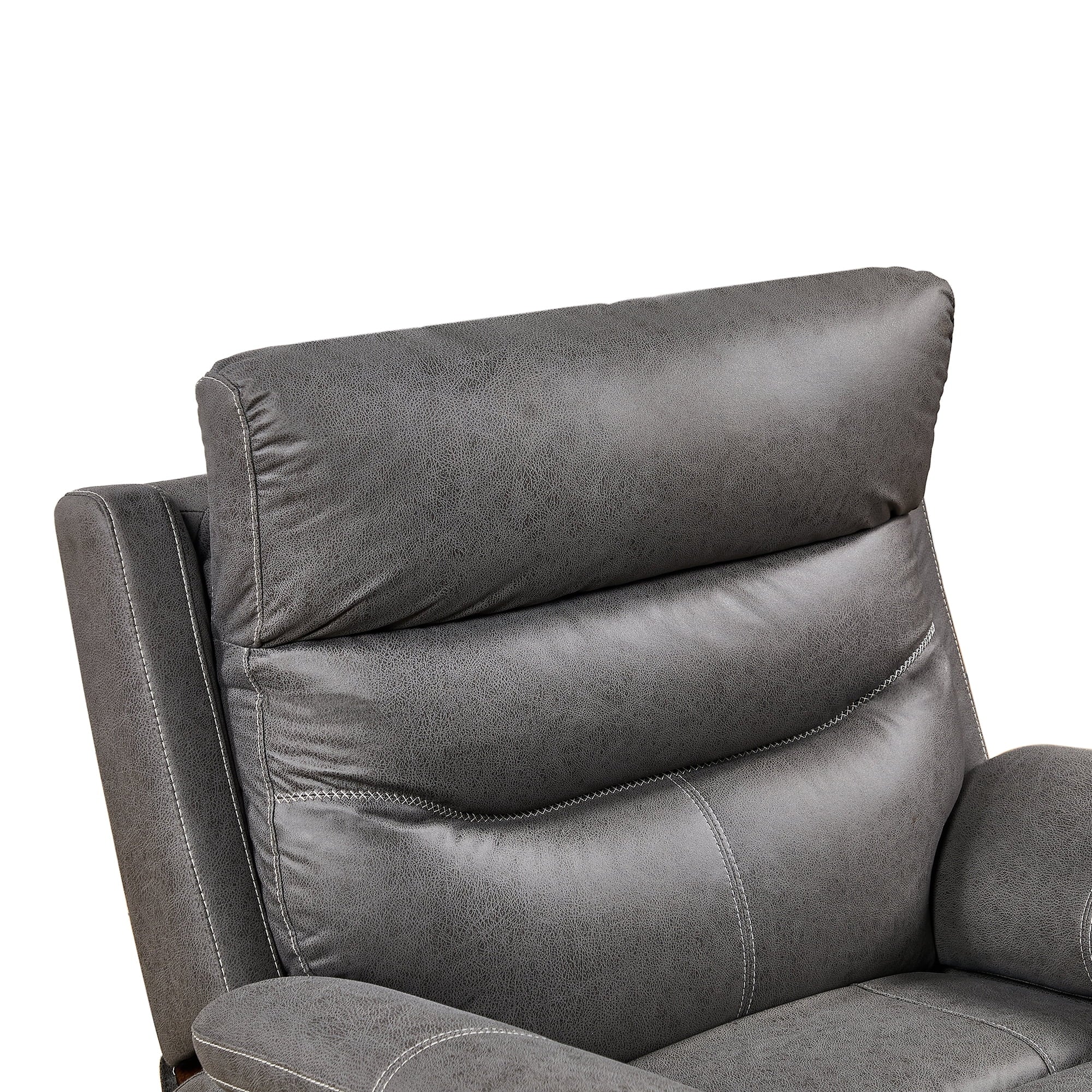 Power Recliner Chair with Swivel and Rocking Function, Gray U426