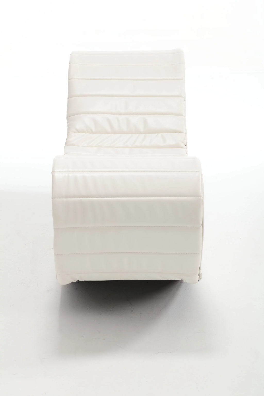 Rocking Leisure Bench, Faux Leather Curved Sofa for Living Room U79075