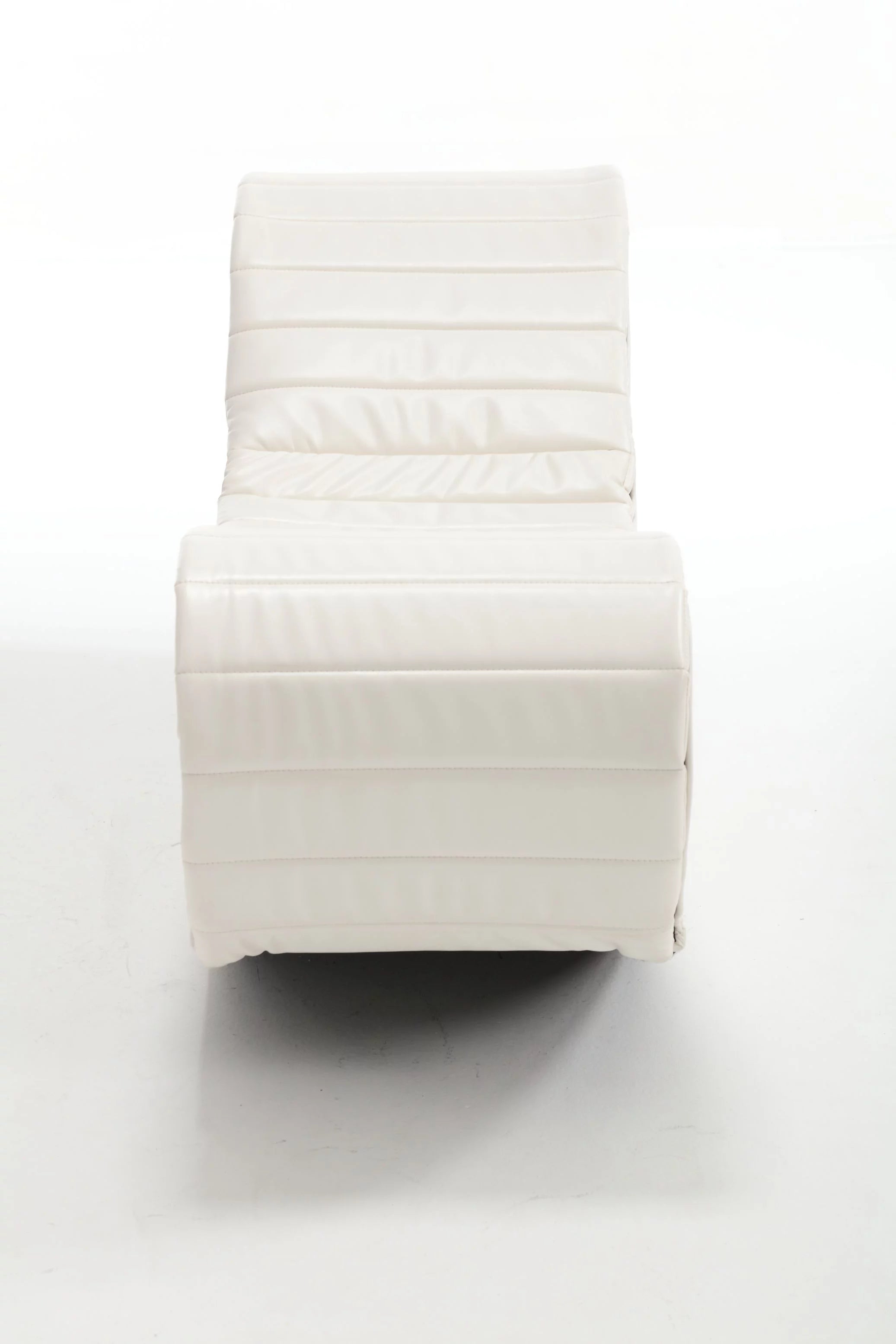 Rocking Leisure Bench, Faux Leather Curved Sofa for Living Room U79075