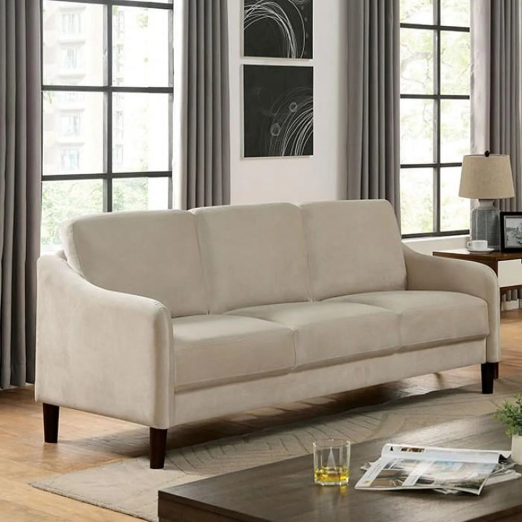 Beige Flannelette Living Room Set 3pcs Y94032