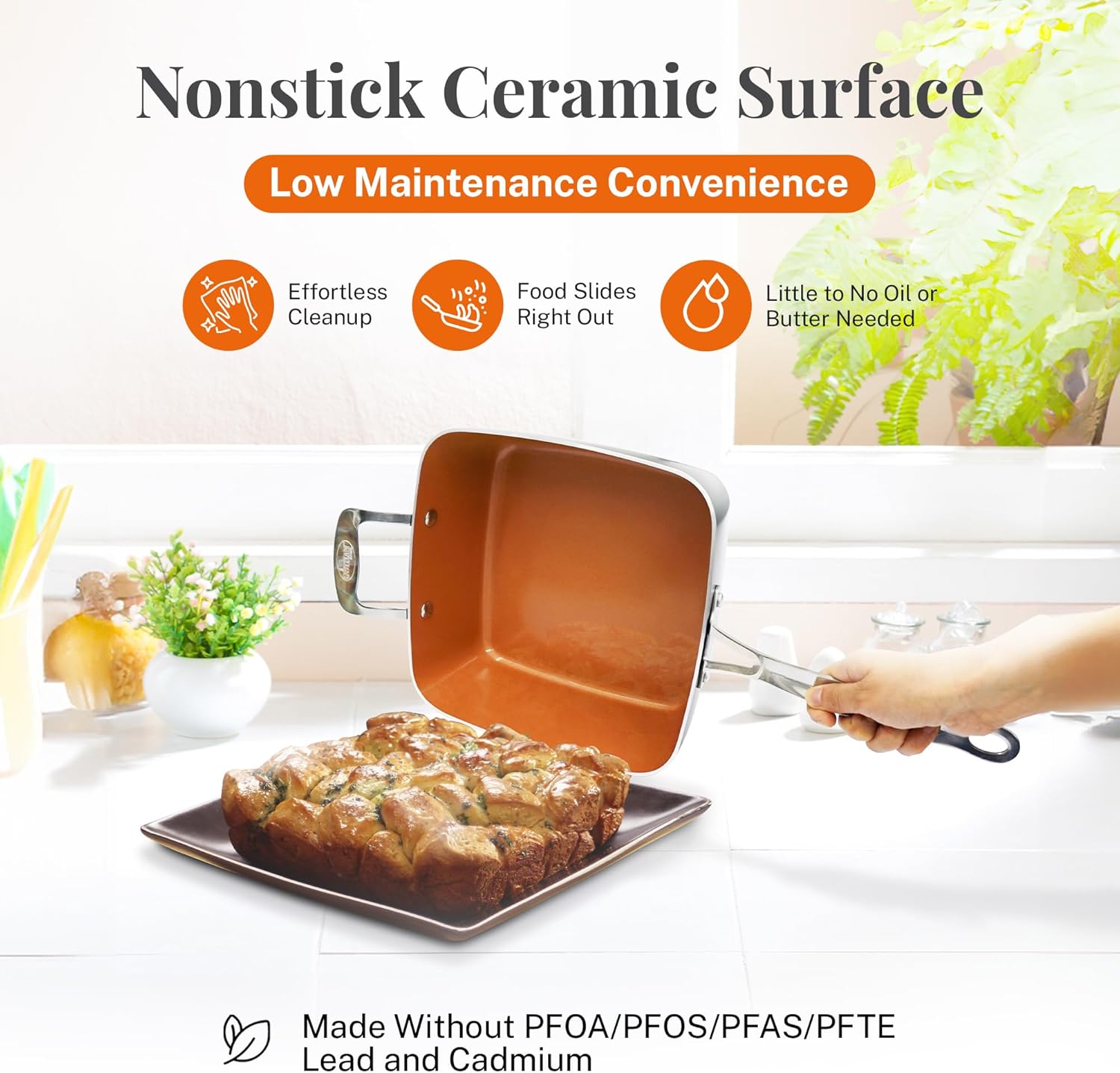 Nonstick Square Deep Frying Pan with Lid, Basket & Steamer Tray R104973