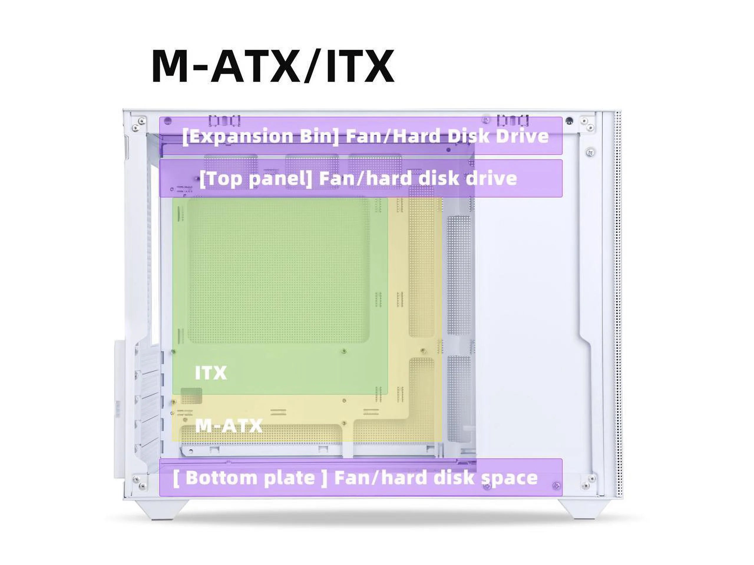 Mini ITX Tower Computer Case with Tempered Glass Side Panel G375289