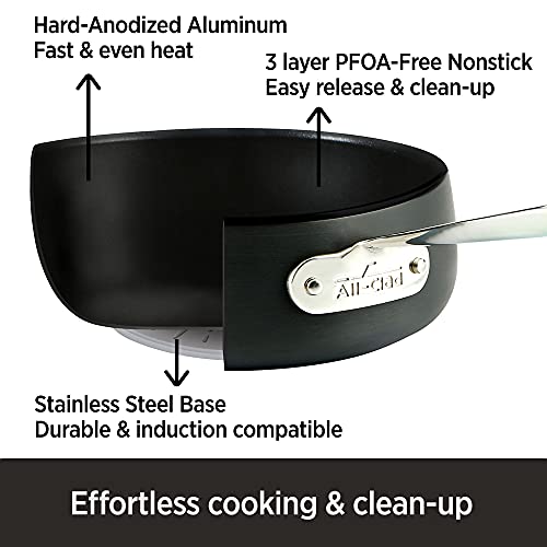 Hard Anodized Nonstick Saute Pan and Fry Pan Set with Lids, 4 Quart 10 Inch, Oven Safe V714