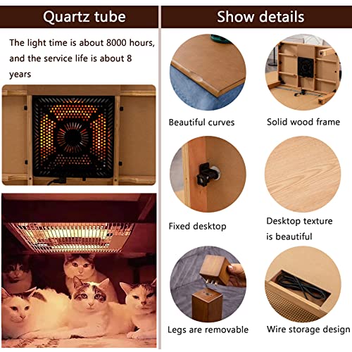 Kotatsu Table with Heater and Blanket for Living Room X4707