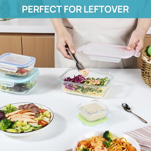 15 Pack Glass Food Storage Containers with Airtight Lids, Meal Prep, BPA Free E475471