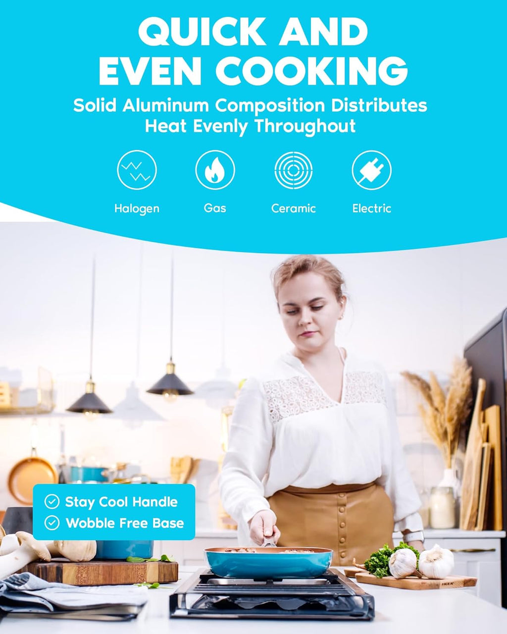 Copper Pots and Pans Set Nonstick Cookware with Ceramic Bakeware, Dishwasher and Oven Safe Z8931