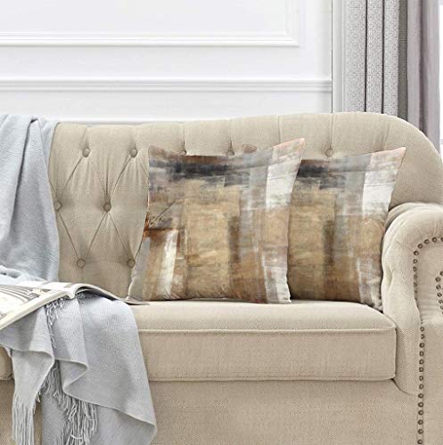 Decorative Pillow Covers for Couch, Two Sides Printed, Zippered Cushion, 12 x 20, Set of 2 U6814