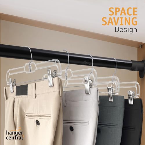 Clear Skirt Hangers with Adjustable Clips, 12 Pack, 14 Inch E18073