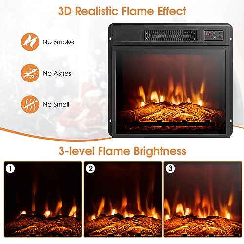 Electric Fireplace with Mantel, 32 Inch Heater with Remote Control A4402