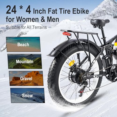3000W Fat-Tire Electric Bike for Adults, Dual Motor, Full Suspension, 24 Inch U9900