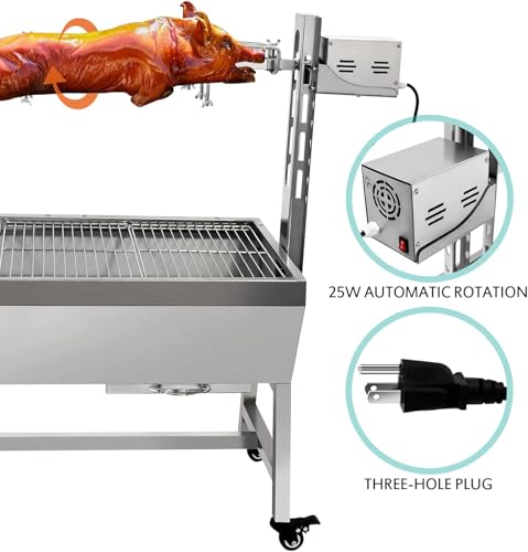 Portable Charcoal Spit Rotisserie Roaster Grill with Motor Z729684