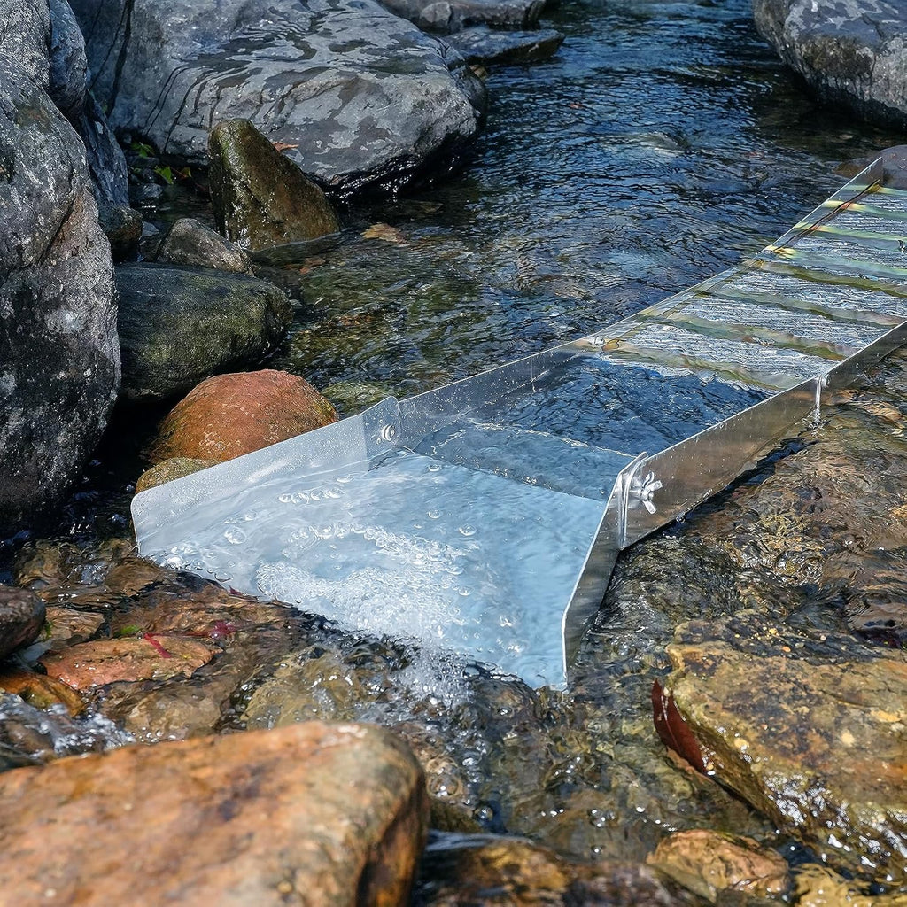 Folding Sluice Box Gold Panning Kit with Gold Pan, Classifier Screen and Backpack X2685