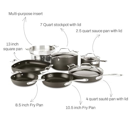 Hard Anodized Nonstick Cookware Set 10 Piece Oven Safe E442