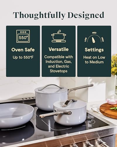 Nonstick Ceramic Cookware Set 12 Piece with Lids and Storage K7903
