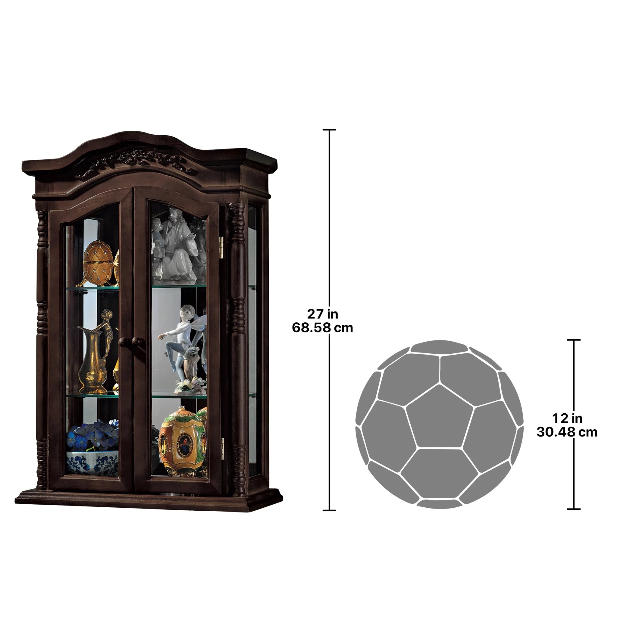 Hardwood Wall Curio Cabinet J990550