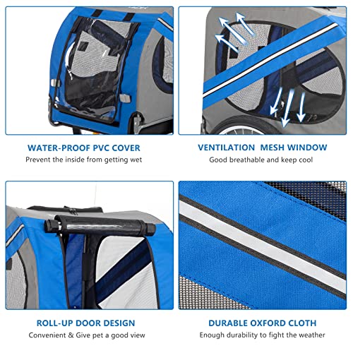Dog Bike Trailer, Folding Pet Trailer Cart for Bicycle W40567
