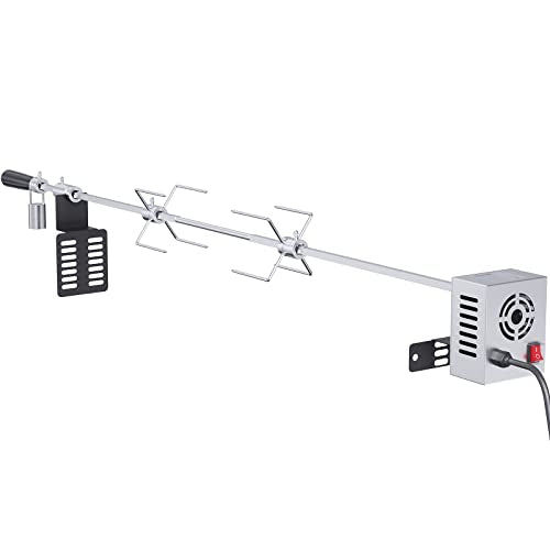 Universal Grill Rotisserie Kit, Electric BBQ Motor, Stainless Steel, 32"/39" Spit Rod H178