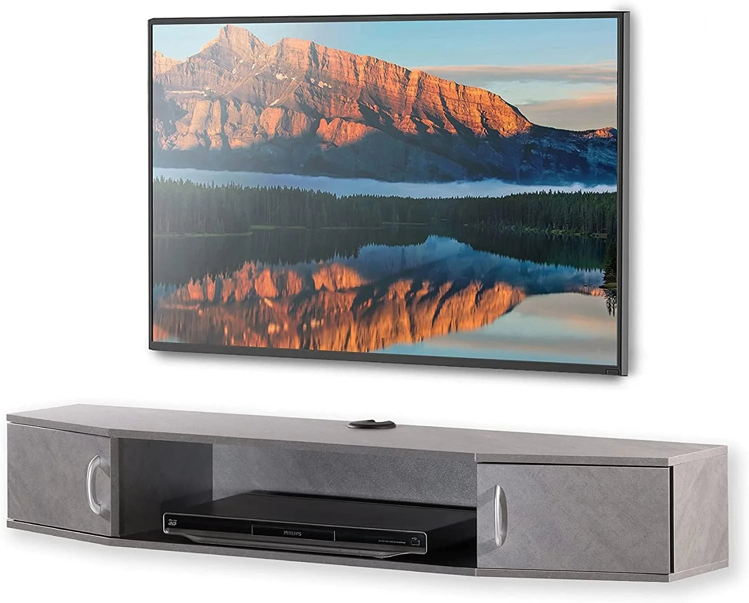 Floating TV Stand with Cabinet, Wall Mounted TV Shelf, 70'' C179431