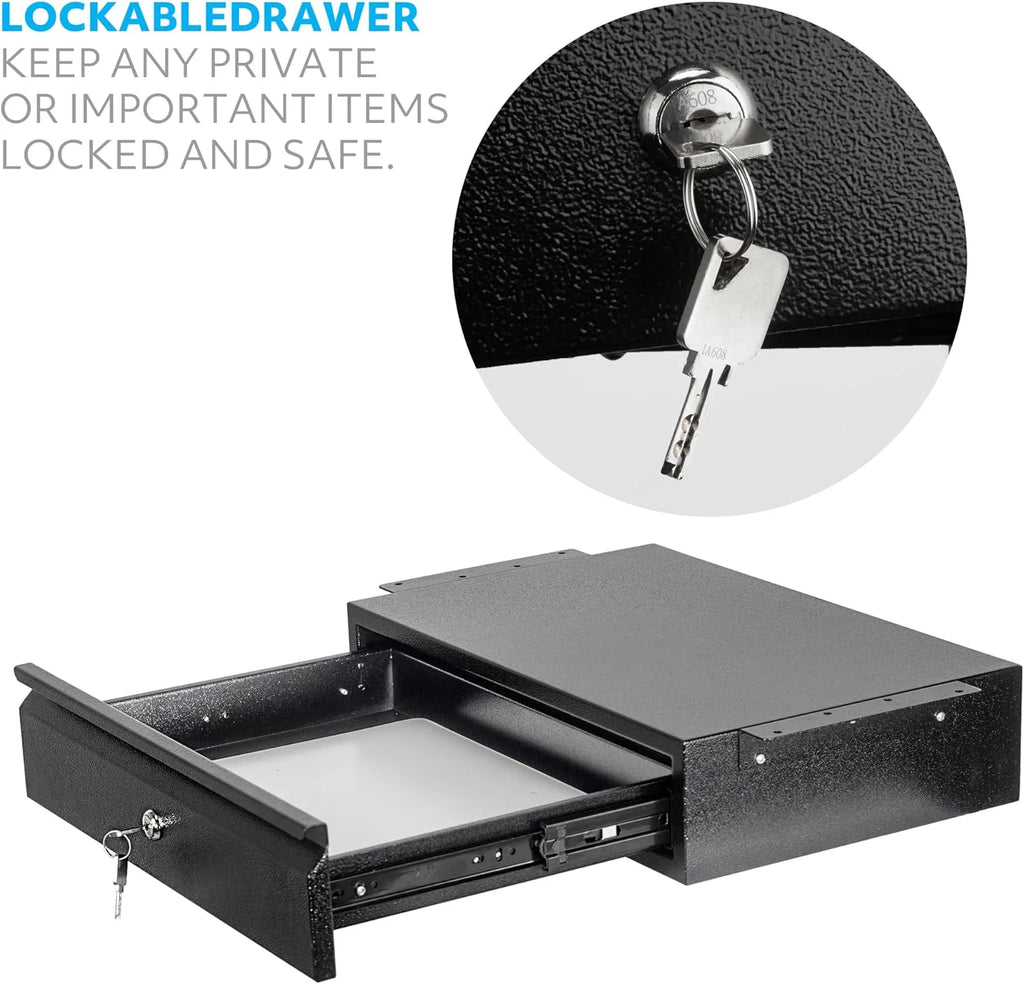 Under Desk Drawer with Lock and Keys, Heavy Duty Attachable Storage I72922