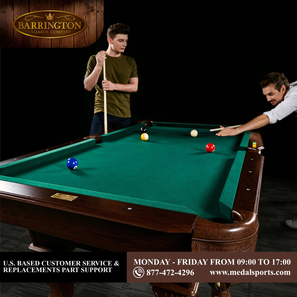 90" Ball and Claw Leg Pool Table with Cue Rack and Dartboard Set, Green Y964639