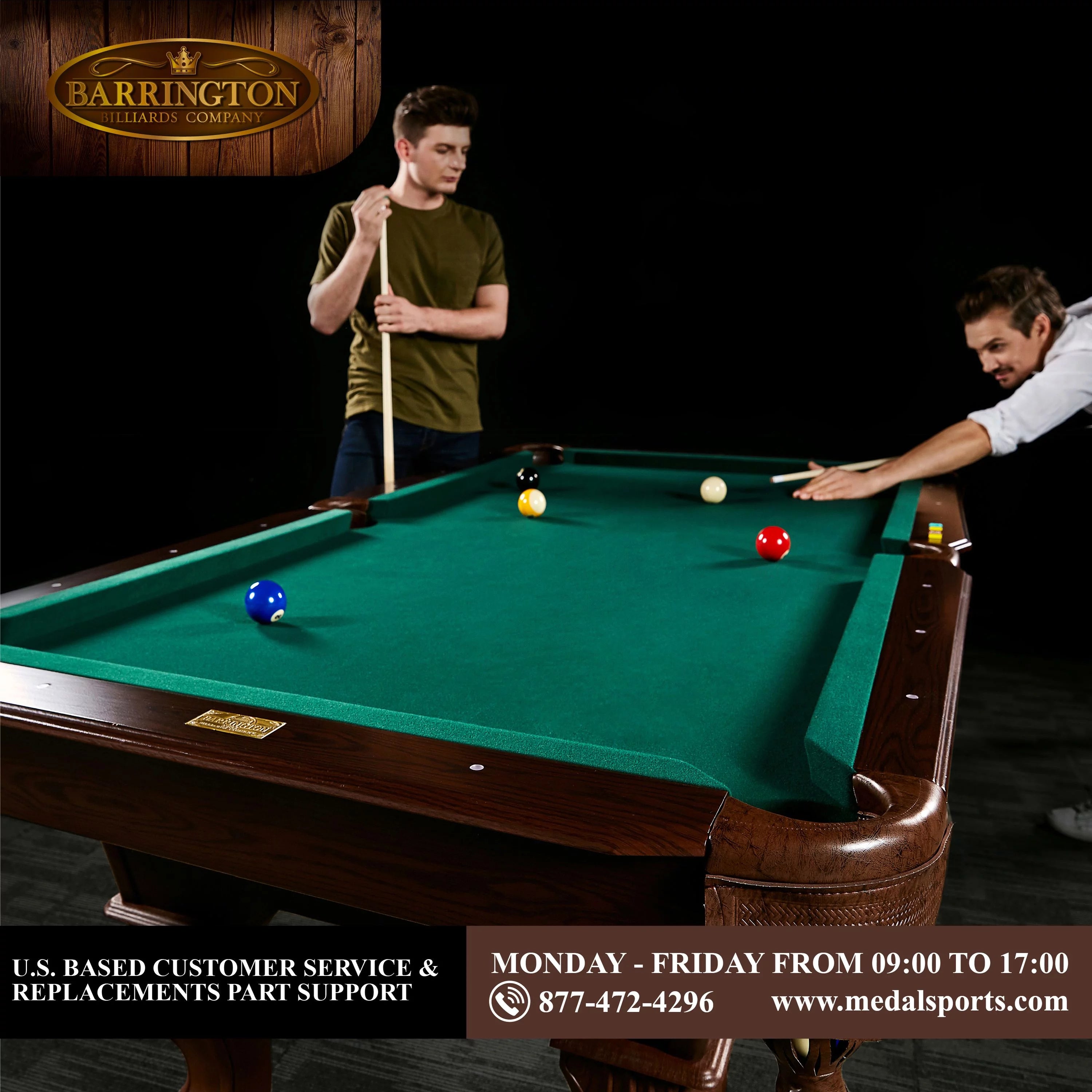 90" Ball and Claw Leg Pool Table with Cue Rack and Dartboard Set, Green Y964639