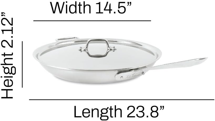 Stainless Steel Fry Pan, 14 Inch, Induction Safe L3363