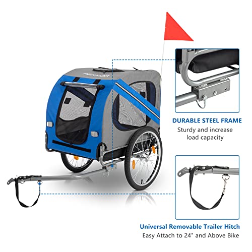 Dog Bike Trailer, Folding Pet Trailer Cart for Bicycle W40567