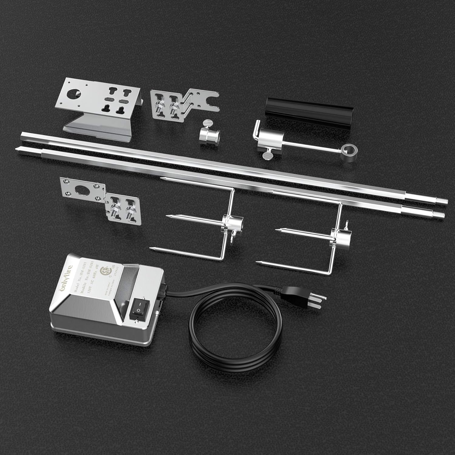 Universal BBQ Grill Rotisserie Kit with Electric Motor C852