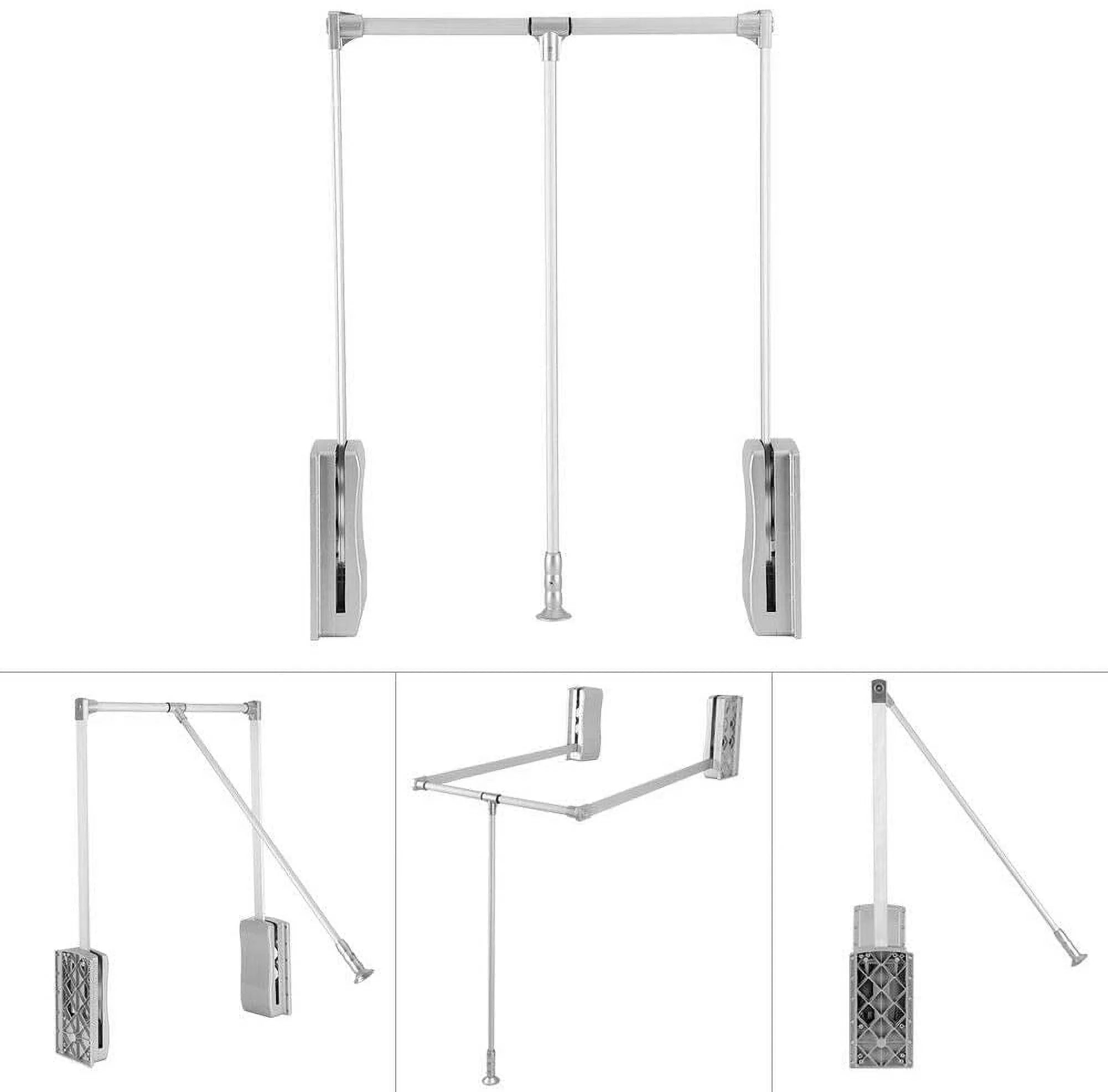 Pull Down Closet Rod, Adjustable 35-46.7 inch, Heavy Duty Hanging Clothes Rail J197
