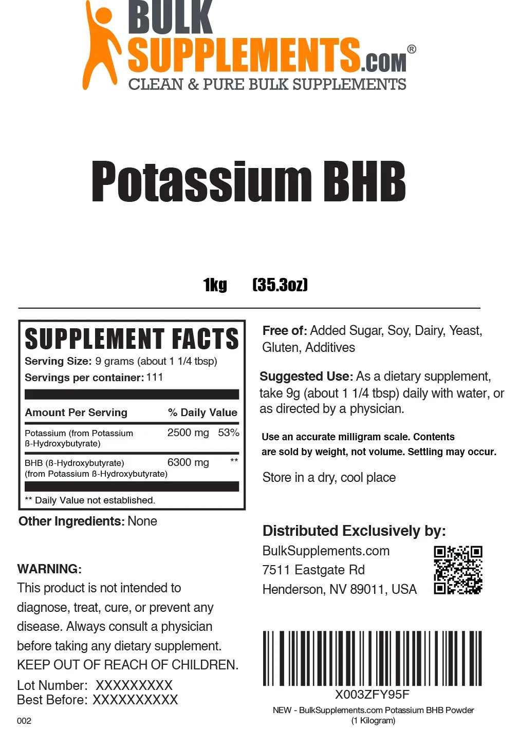 Potassium BHB Powder Electrolyte Supplement M323