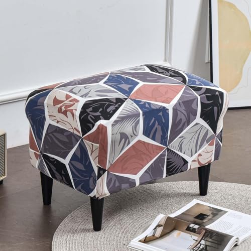Rectangular Storage Ottoman Slipcover with Non-Slip Elastic Bottom A77978