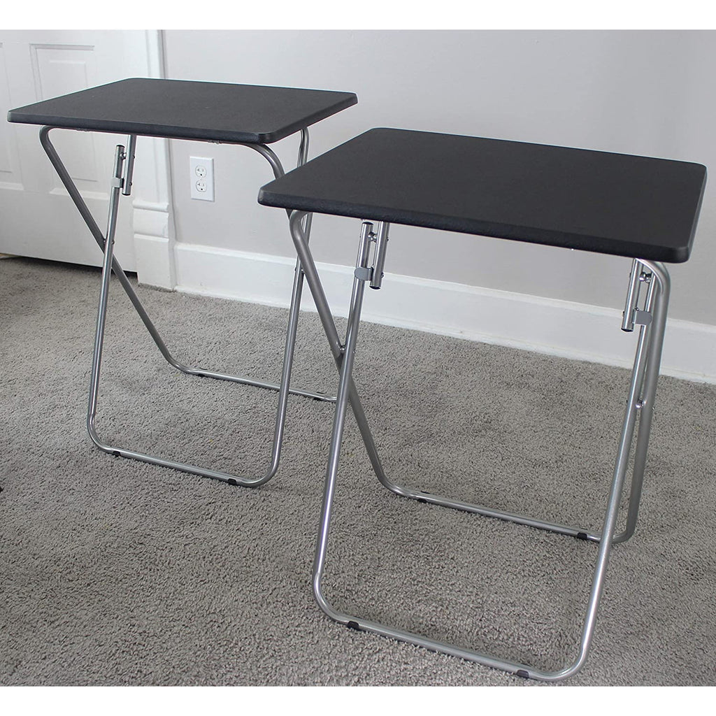Folding TV Tray Tables for Eating, Black, Set of 2 C8742