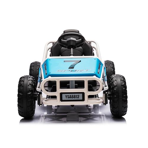 Electric Go Kart for Kids Ages 6-12, 2x200W Motor, 6MPH, Blue W86771