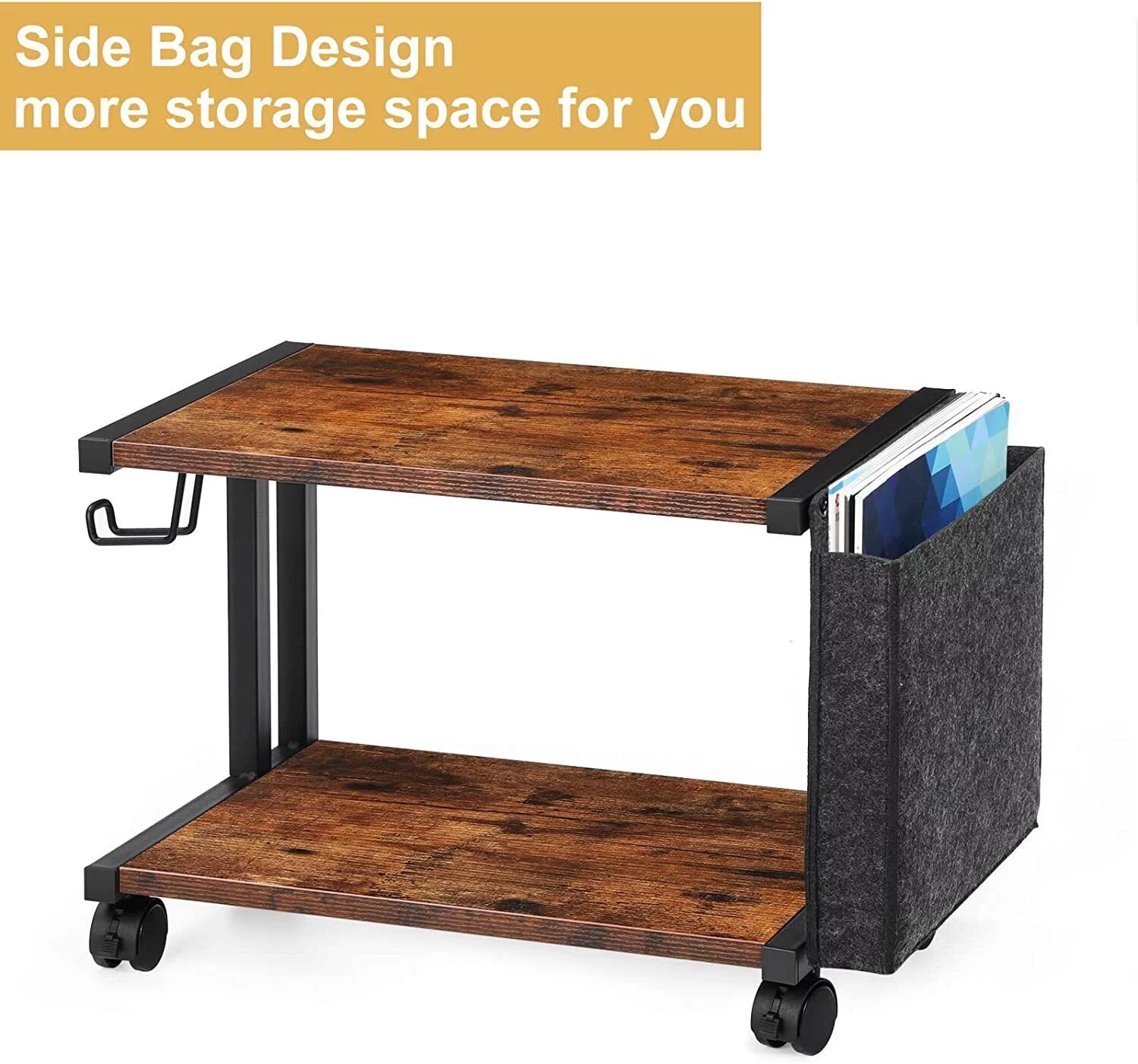 Mobile Printer Stand with Storage Under Desk U80104