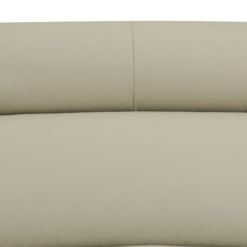 Beige Leather and PVC 3-Piece Recliner Sofa Set M6136
