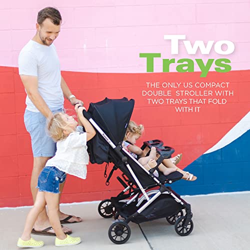 Side-by-Side Double Stroller with Reclining Seats and One-Handed Fold A80897