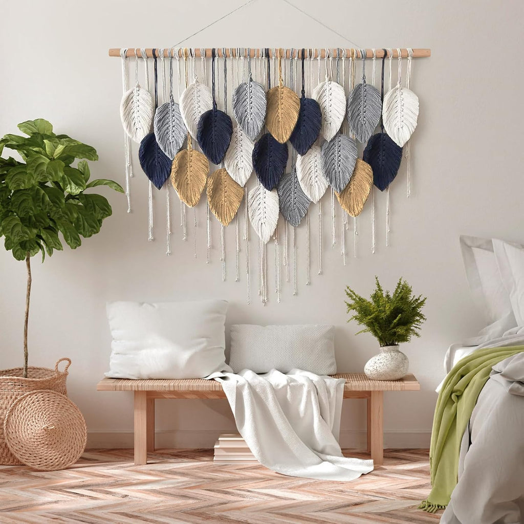 Macrame Wall Hanging, Boho Handmade Woven Tapestry, Wall Art Decor C643