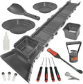 53 inch Sluice Box Compact Gold Panning Kit; Portable Sluice Box and 2 Classifier sifting Pans; Huntley Spoon; paydirt Scoop; classify While You Sluice with This Patented Prospecting Tool Set (Black)