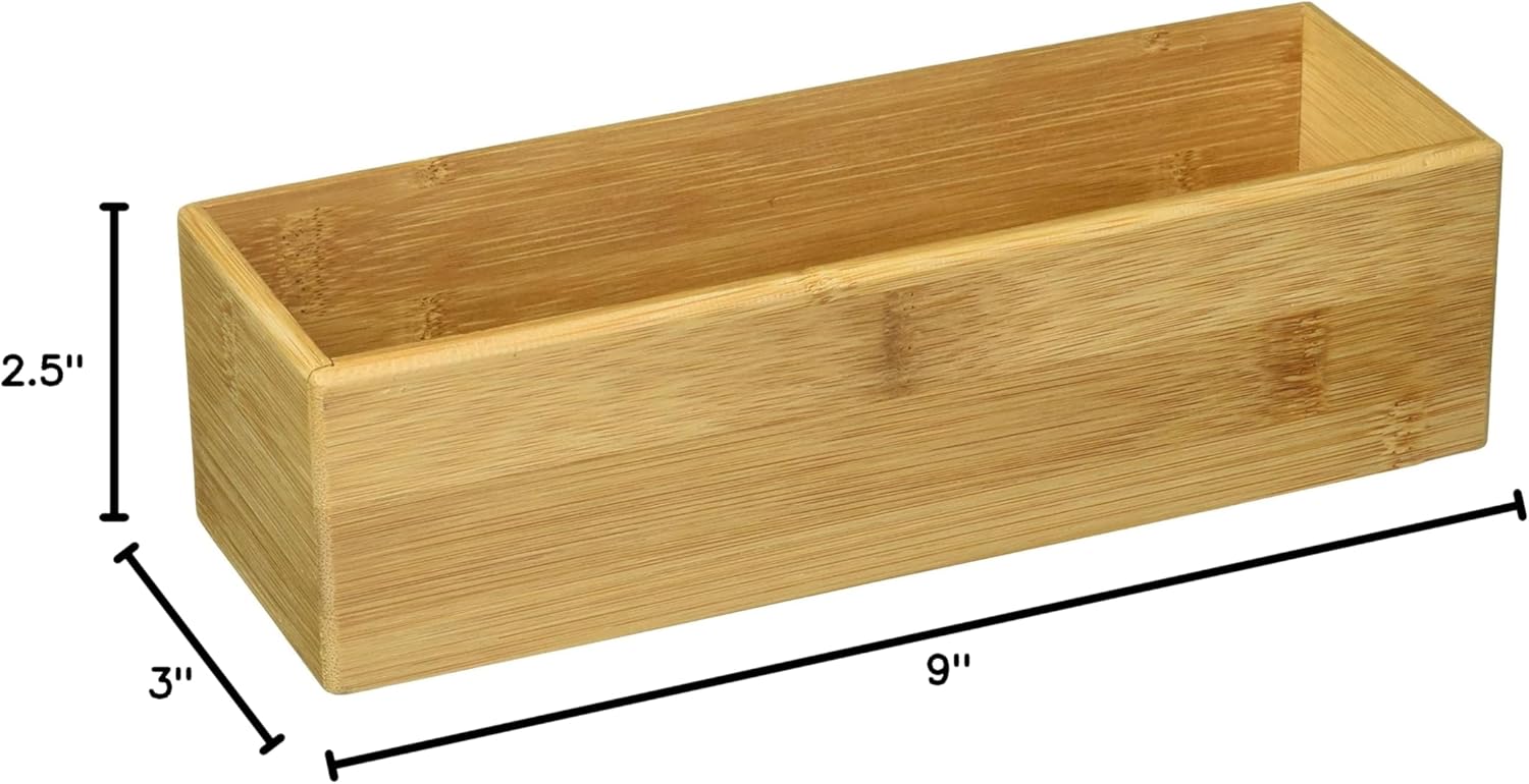 Bamboo Wood Stacking Drawer Organizer Box E484539