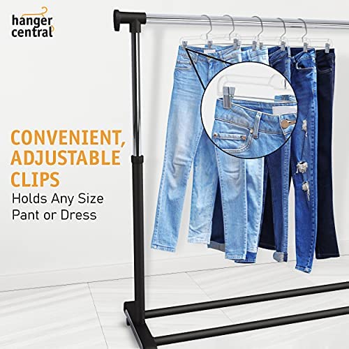 Clear Skirt Hangers with Adjustable Clips, 12 Pack, 14 Inch E18073