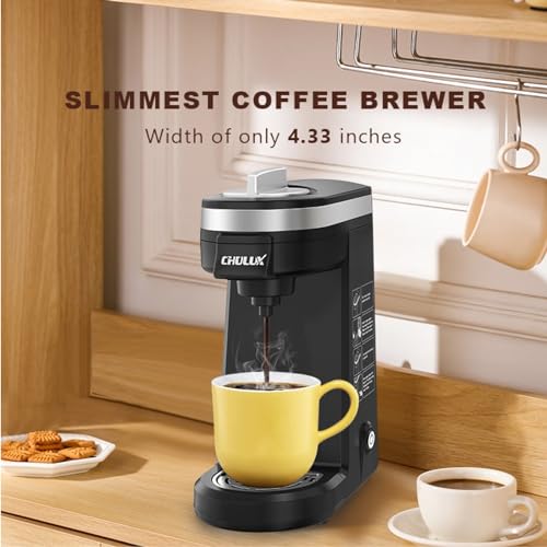 Single Serve Coffee Maker, Red, for K Cup & Ground Coffee J48193