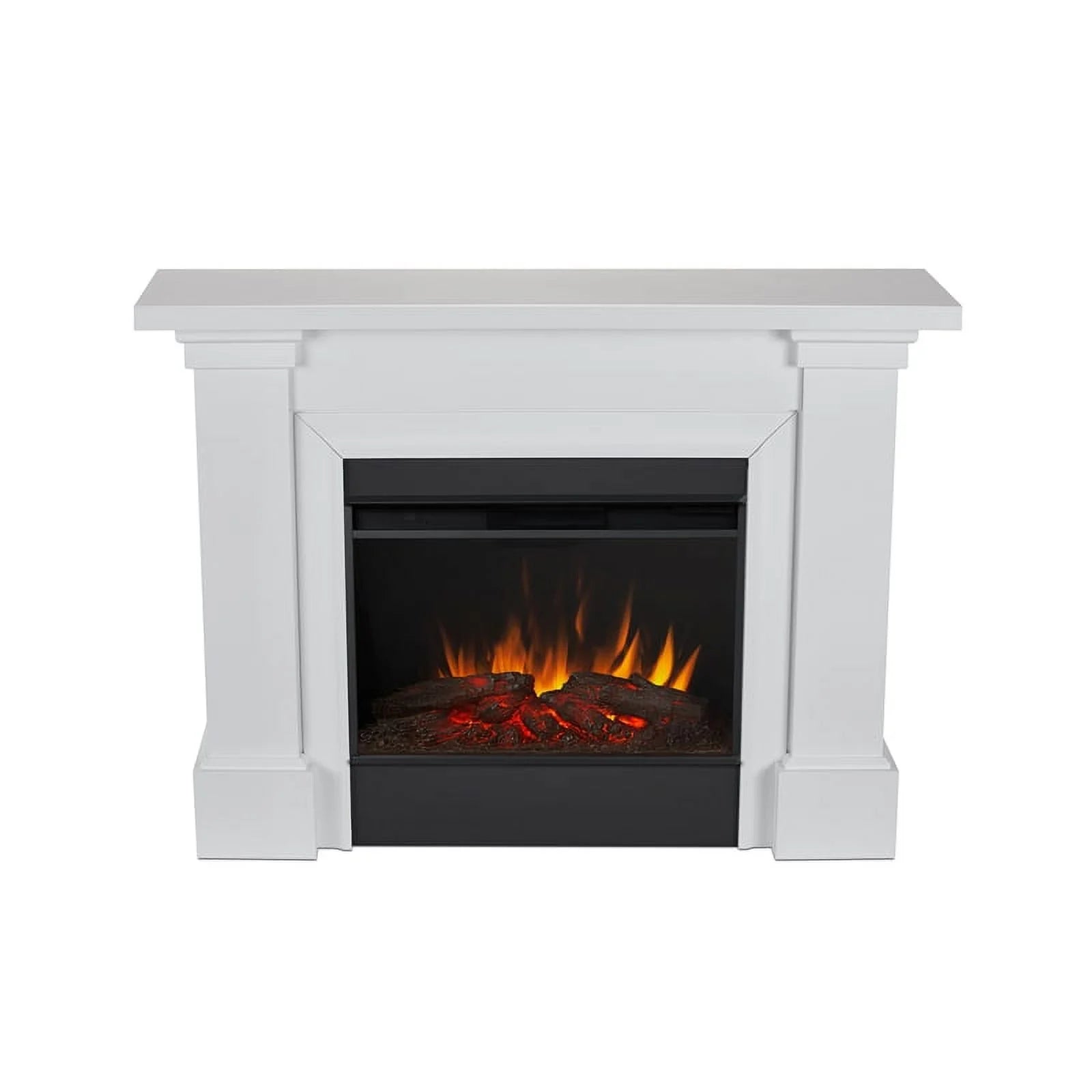 Modern Wood Grand Electric Fireplace in White P17323