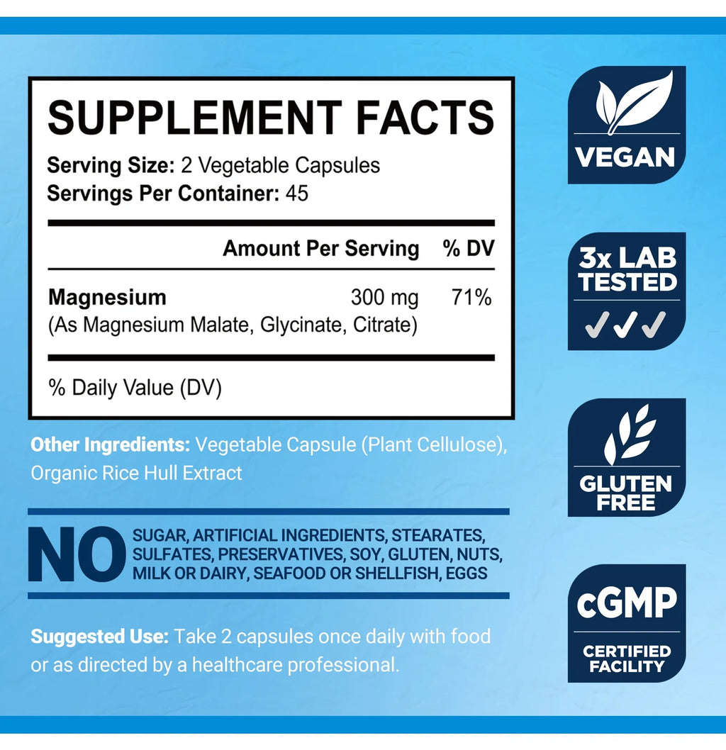Triple Magnesium Glycinate, Malate, Citrate and Antarctic Krill Oil R688