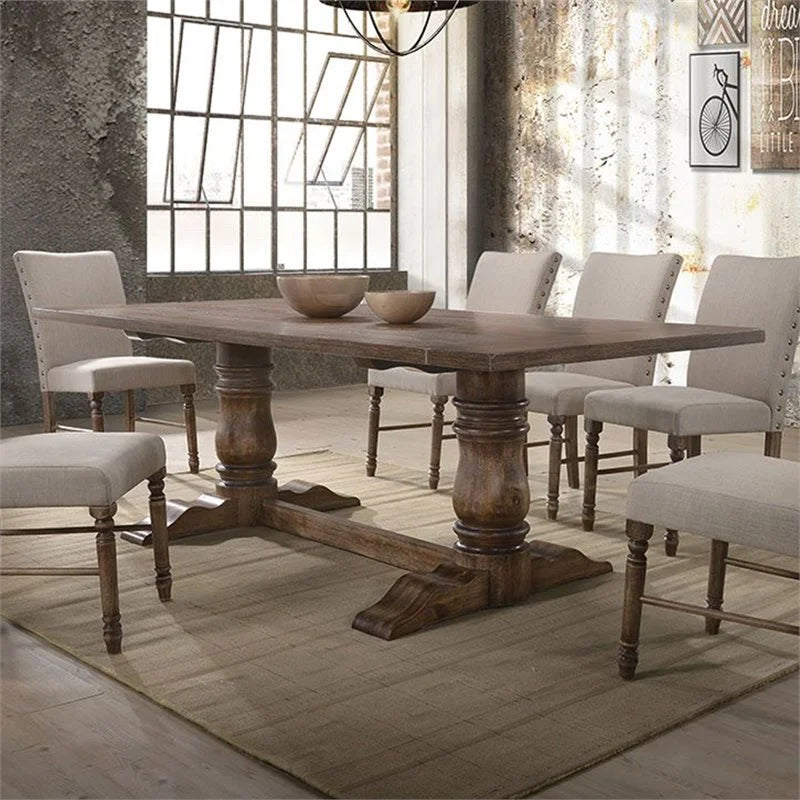 Pedestal Dining Table in Weathered Oak Z73435