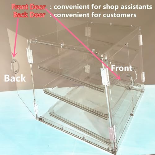 Clear Bakery Display Case Countertop Pastry Case for Cookie Bread Dessert Cupcake, 3 Tiers K606300