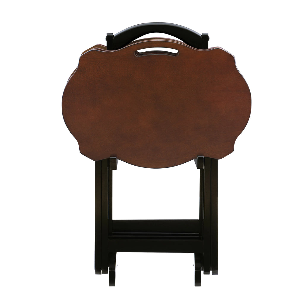 Folding Side Table 5-Piece Set with Stand, 26" Tall Y26089