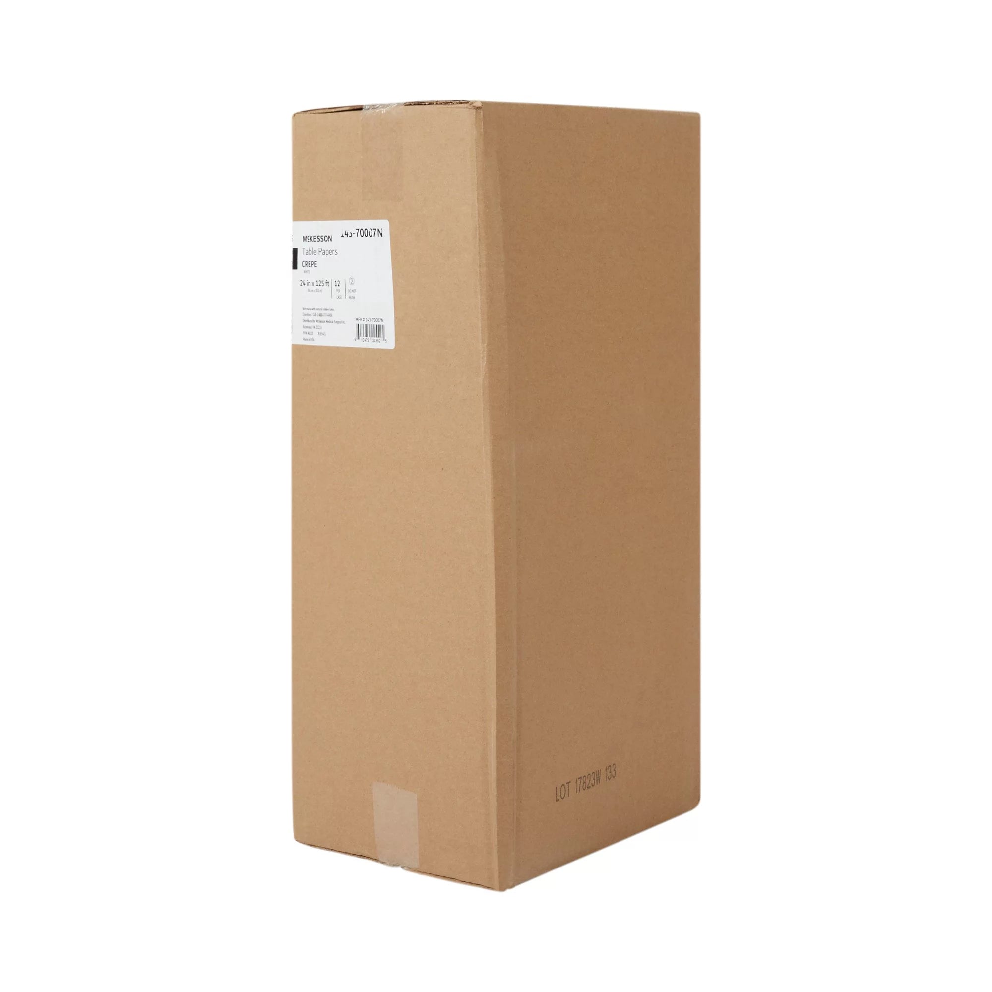 Table Paper White Crepe 24'' W x 125' L 12 Rolls P981346
