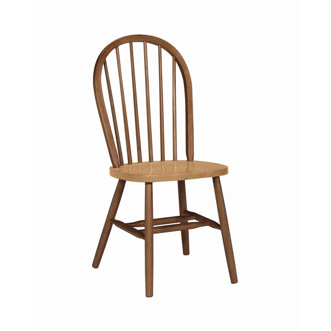 Solid Wood Spindle Back Dining Chair, White/Natural S7108